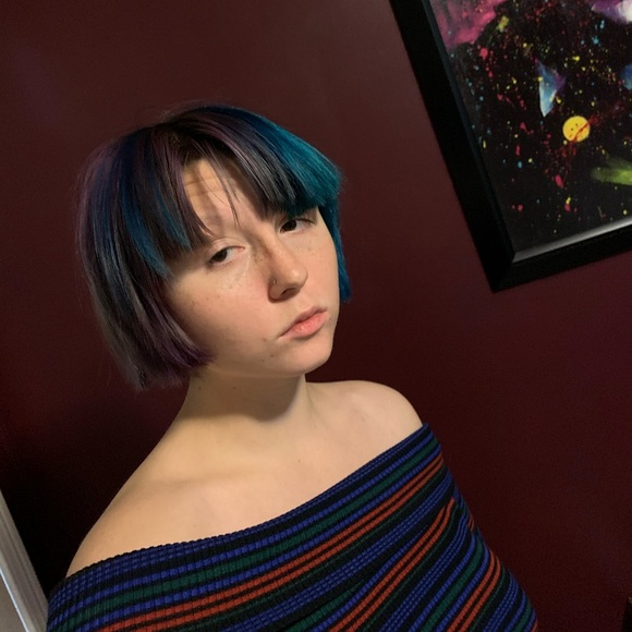 Striped Off The Shoulder Sweater - Picture 2 of 3